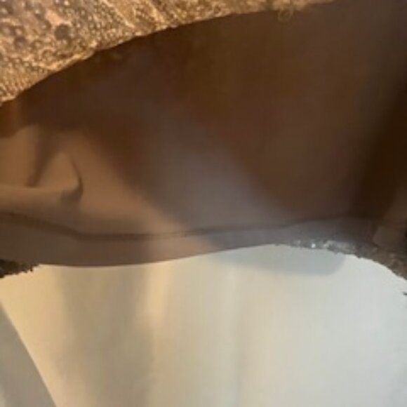 Chico's NWT. Sequin Funnel tee Knit top Tan/Blush- Chico's Size 1 medium - Picture 4 of 5